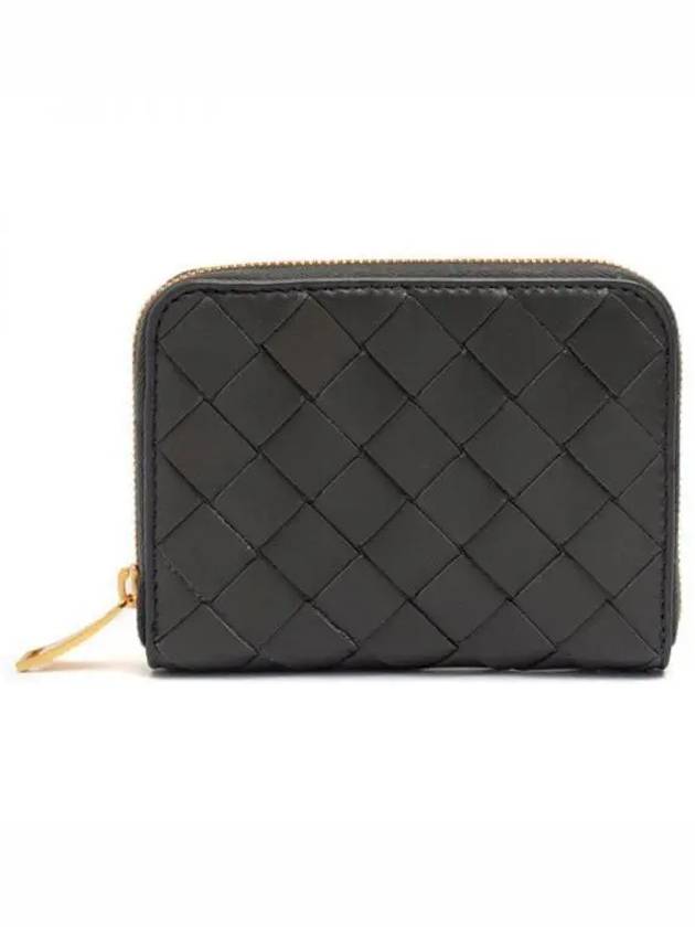 Bottega Veneta Intrecciato Zipped Coin Wallet Dark Green