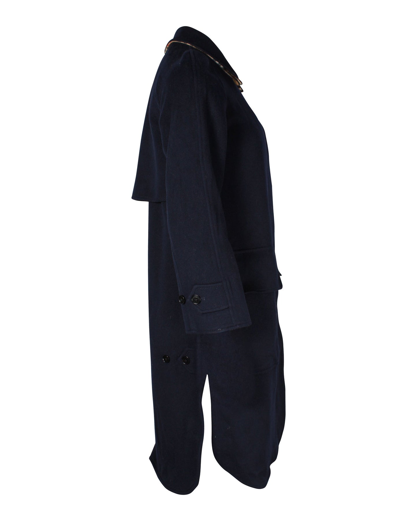 Burberry Car Coat in Navy Blue Cashmere