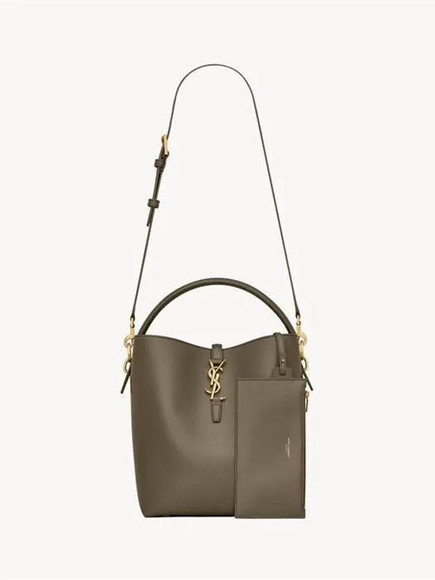 Saint Laurent Le 37 Leather Bucket Bag Deep Musk