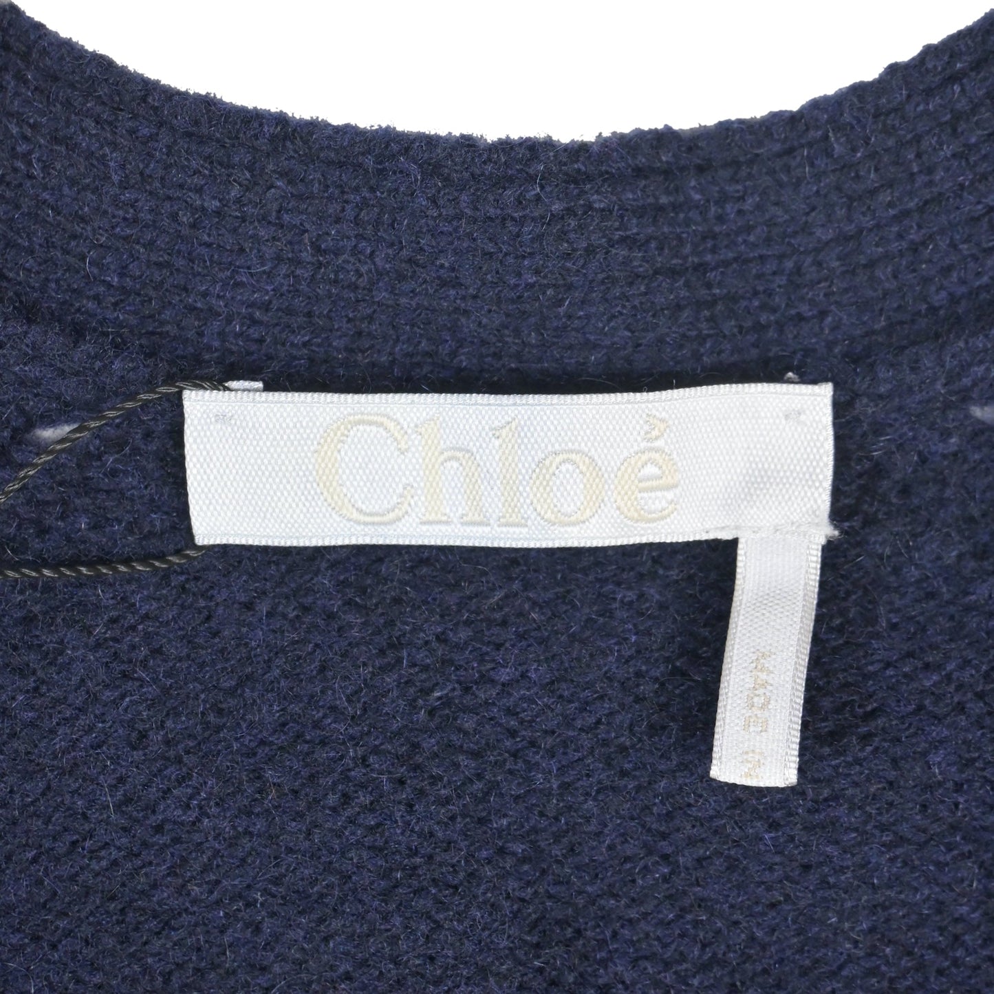 Chloe Generous V-Neck Button Down Cardigan in Navy Blue Cashmere