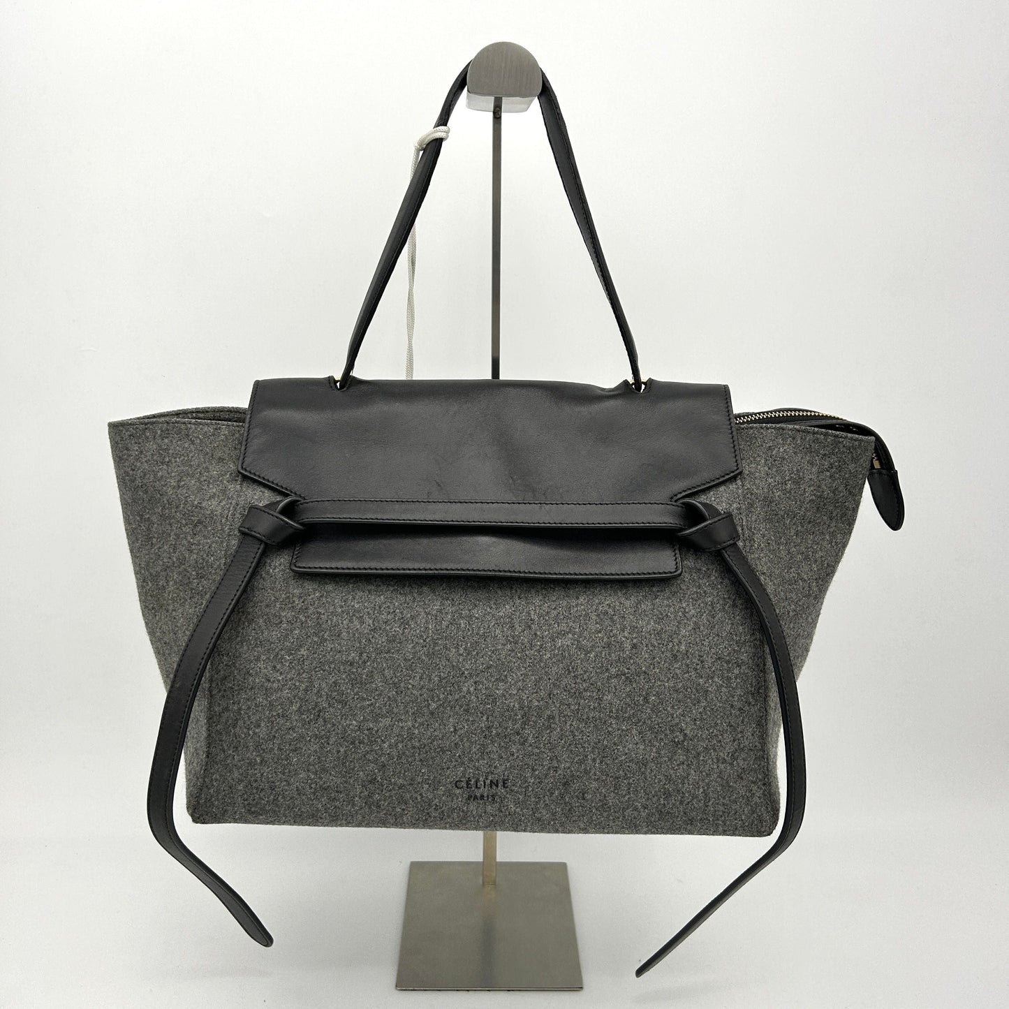CELINE Felt Calfskin Small Belt Bag Grey Black LA17371