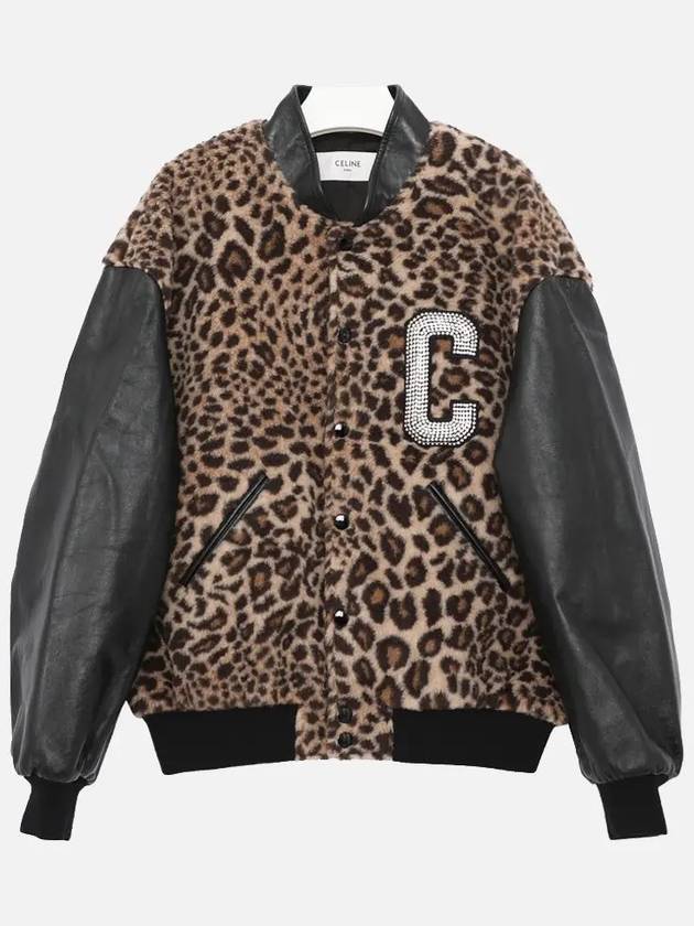 CELINE Teddy Jacket In Leopard-Print Fleece With Embroidered Patch Guepard