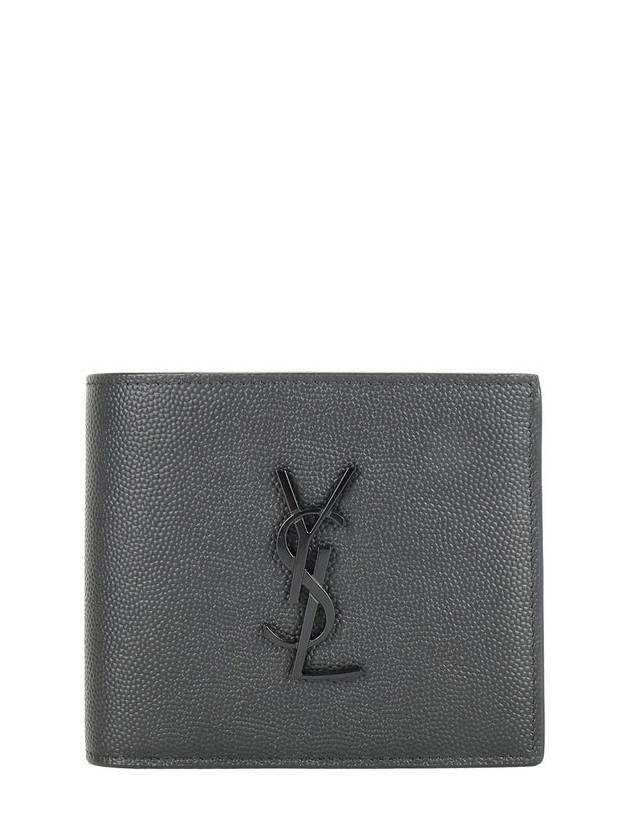 Saint Laurent Cassandre  Leather Half Wallet Black