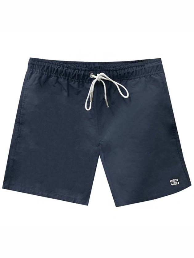 CELINE Triomphe Embroidered Swim Shorts Navy