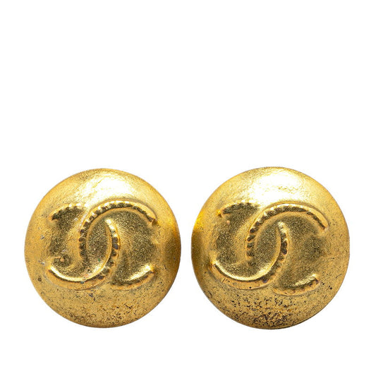 Chanel Vintage Coco Mark Earrings Gold