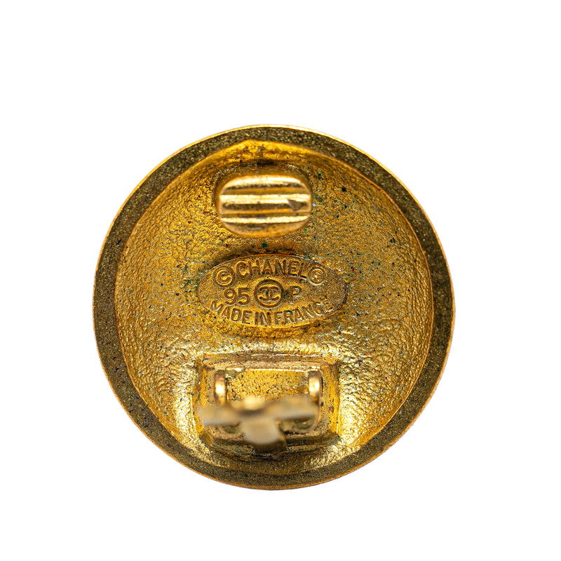 Chanel Vintage Coco Mark Earrings Gold