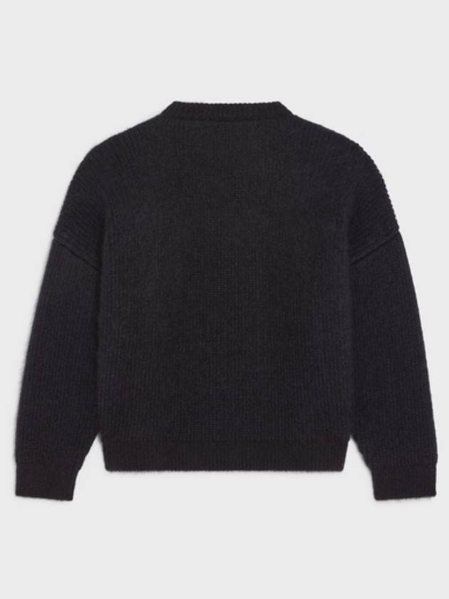 CELINE Flag Boxy Mohair Knit Top Black