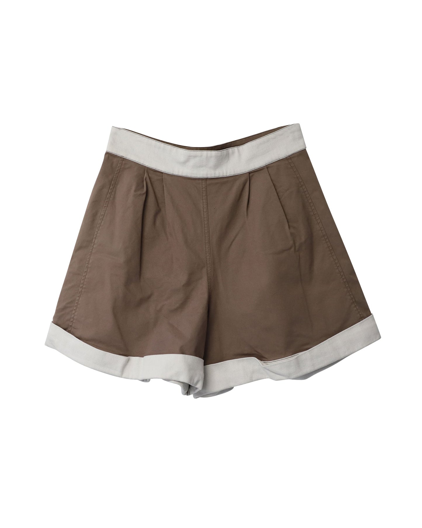 See by Chloe Two Toned Bermuda Shorts in Multicolor Cotton