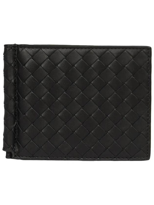 Bottega Veneta Intrecciato Money Clip Card Wallet Black