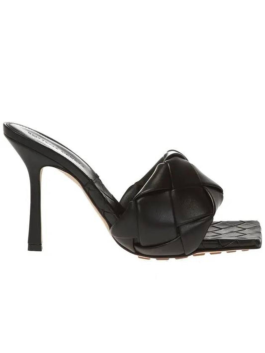 Bottega Veneta Lido Intrecciato Sandal Heels Black