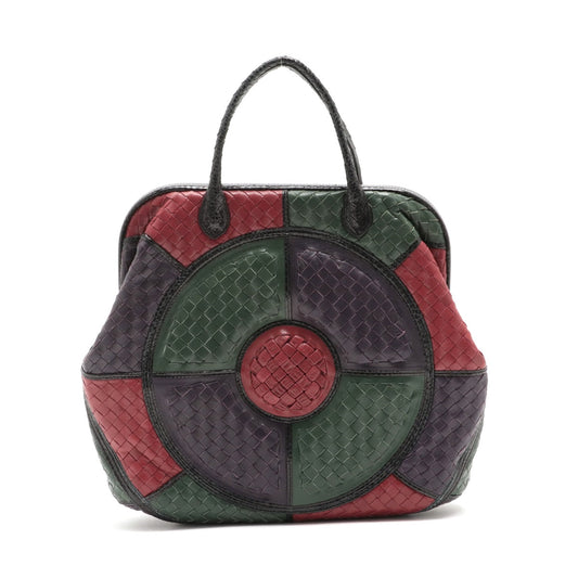 Bottega Veneta  Intrecciato Leather  Pearson Handbag Multi-Color