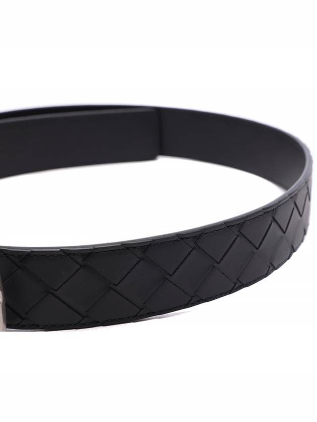 Bottega Veneta Men's Intrecciato Leather Belt Black