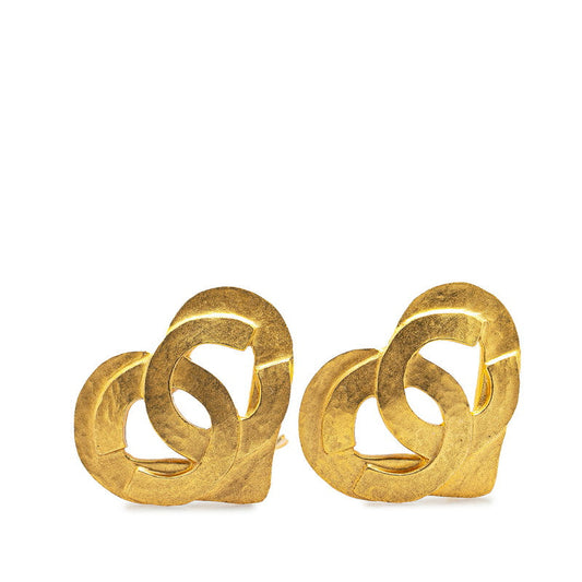 Chanel Vintage Coco Mark Heart Circle Earrings