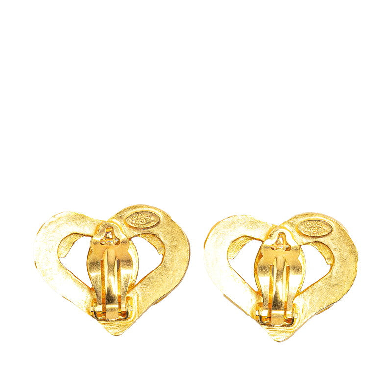 Chanel Vintage Coco Mark Heart Circle Earrings