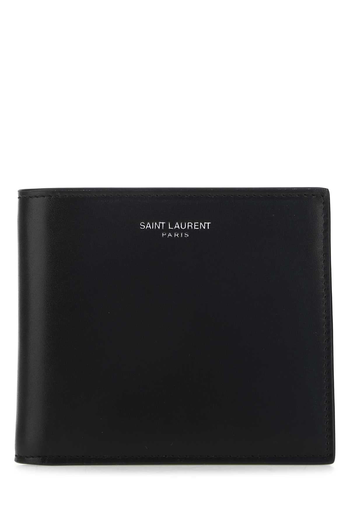 Saint Laurent Men Black Leather Wallet