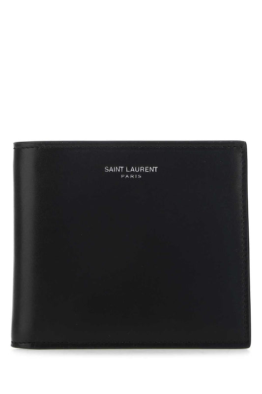 Saint Laurent Men Black Leather Wallet