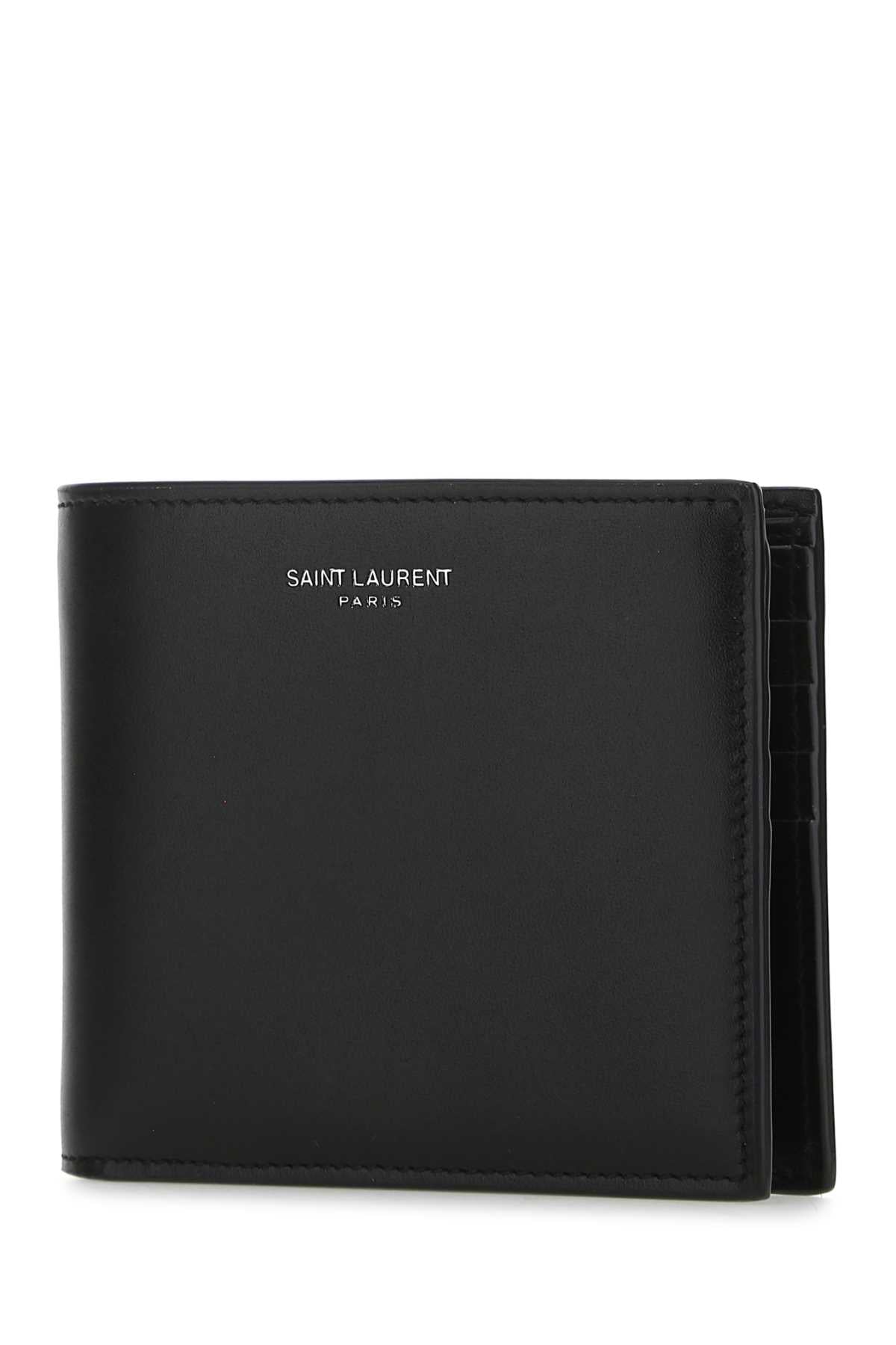 Saint Laurent Men Black Leather Wallet