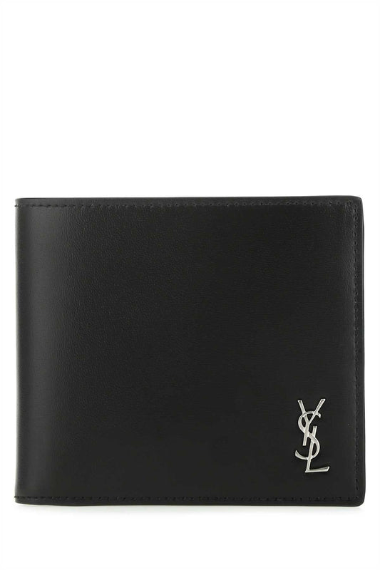 Saint Laurent Men Black Leather Wallet