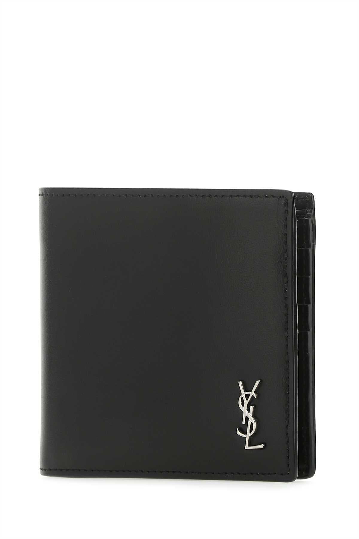 Saint Laurent Men Black Leather Wallet