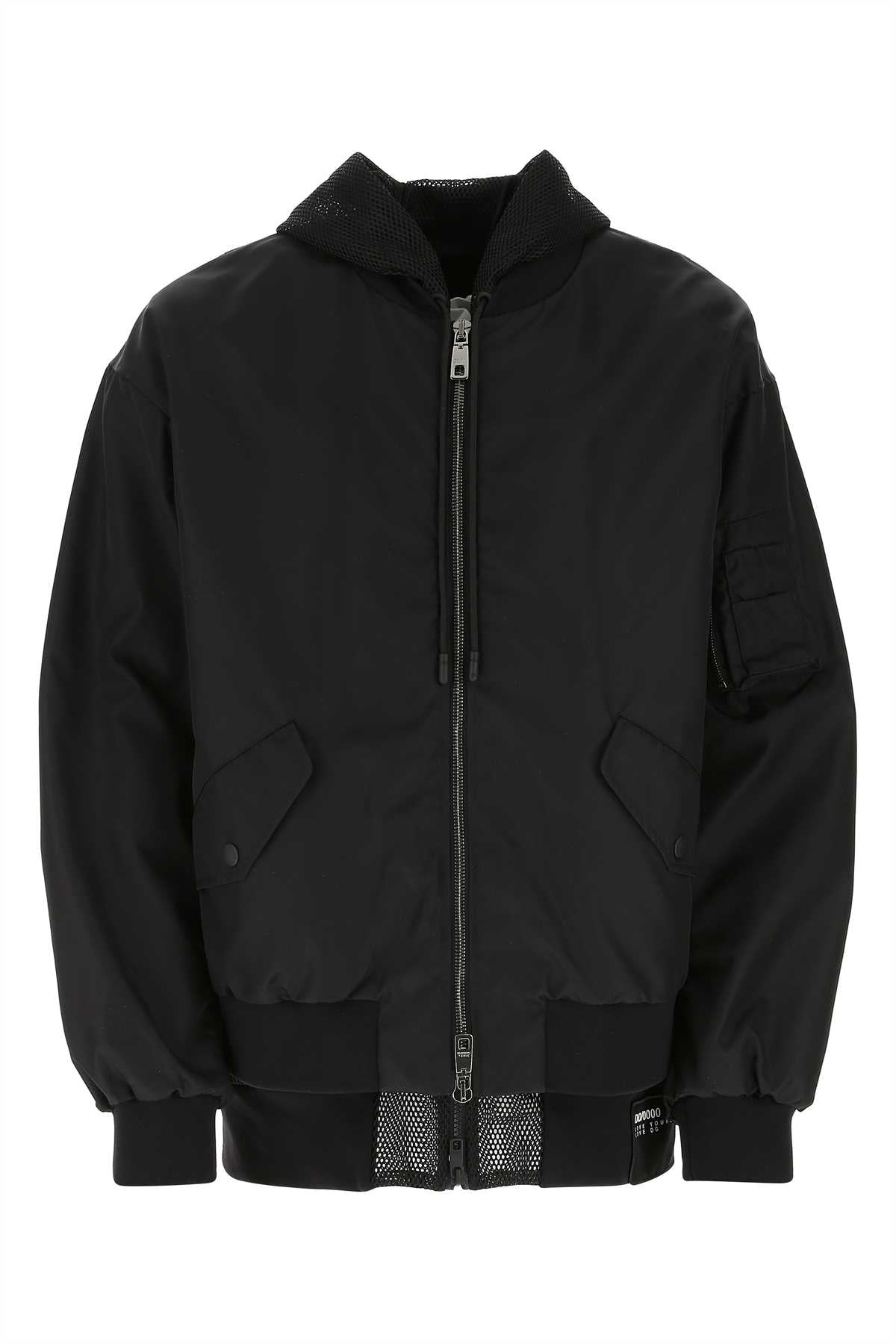 Dolce & Gabbana Men Black Nylon Bomber Jacket