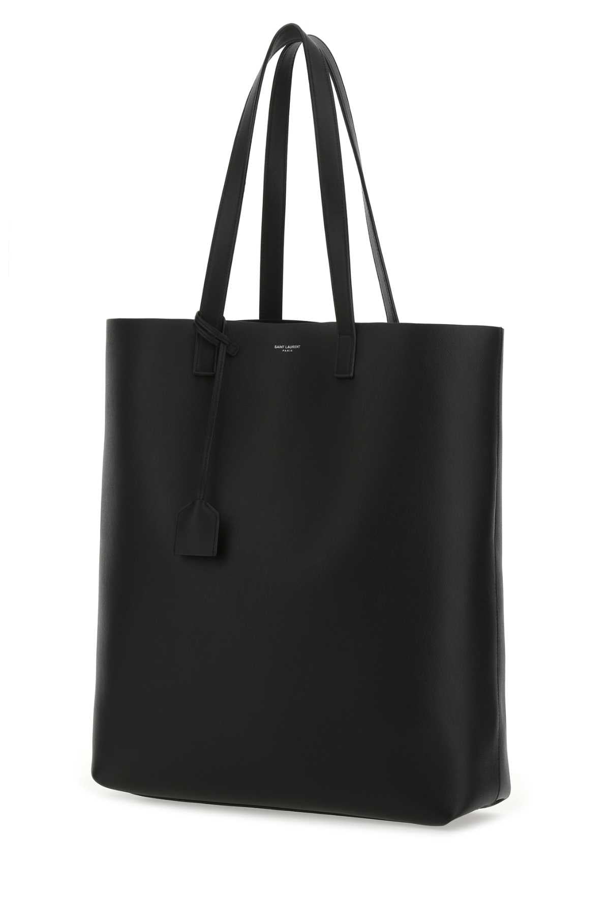 Saint Laurent Men Black Leather Bold Shopping Bag