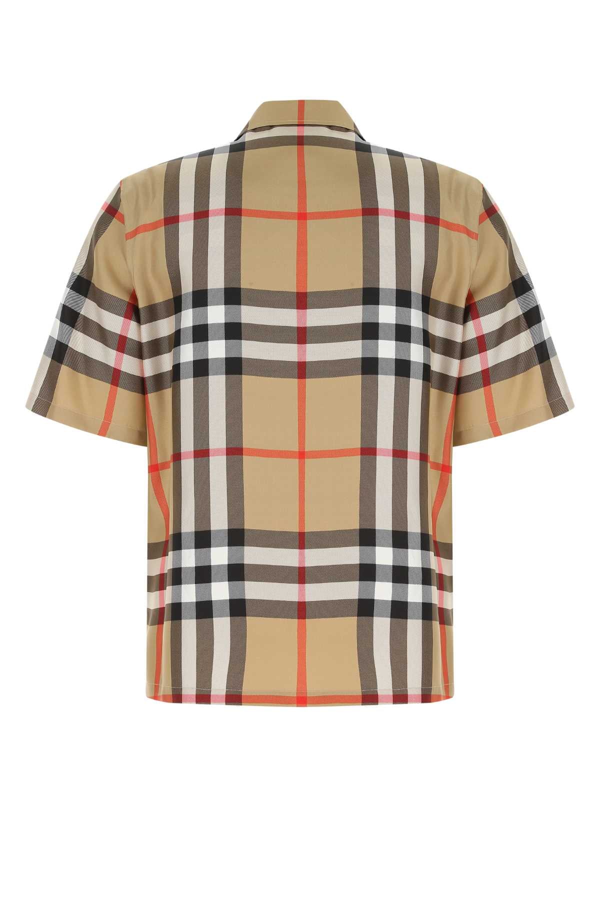 Burberry Men Embroidered Silk Shirt