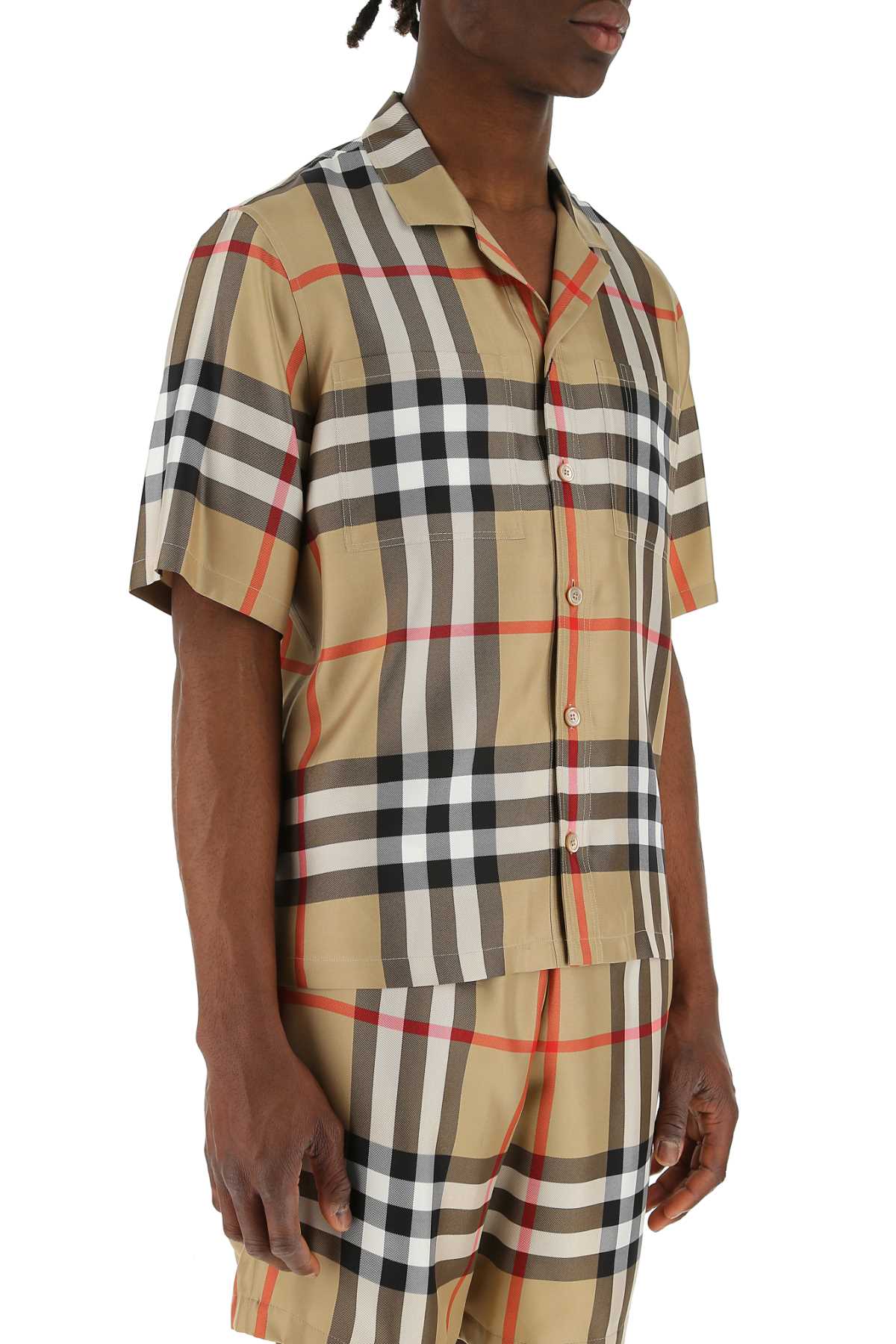 Burberry Men Embroidered Silk Shirt