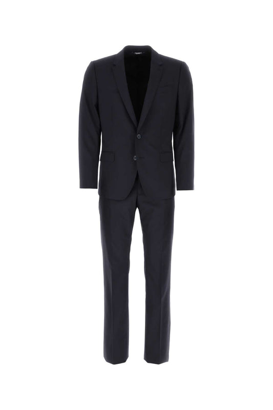 Dolce & Gabbana Men Navy Blue Light Wool Martini Suit