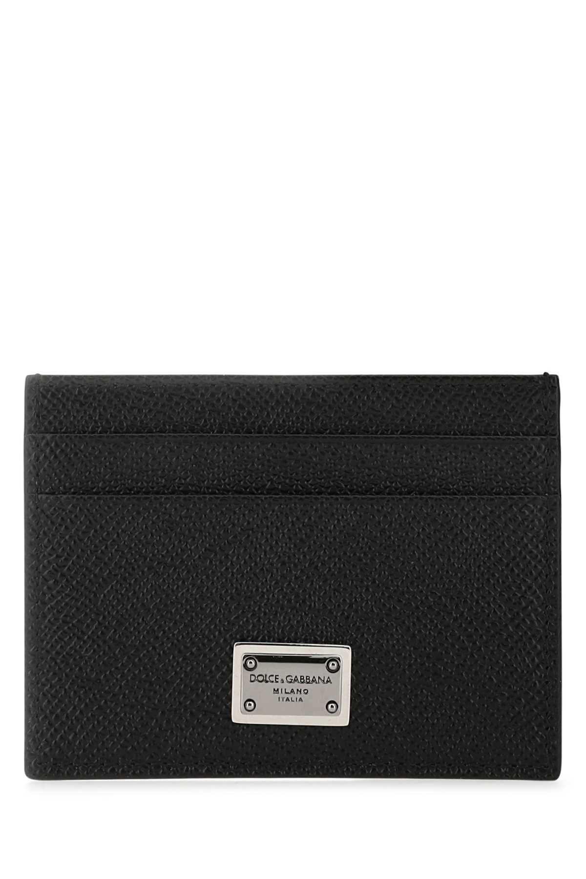Dolce & Gabbana Men Black Leather Card Holder