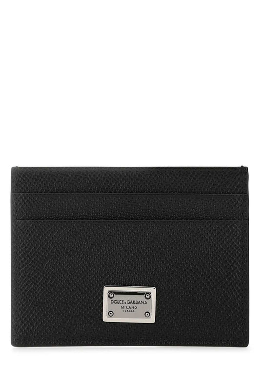 Dolce & Gabbana Men Black Leather Card Holder