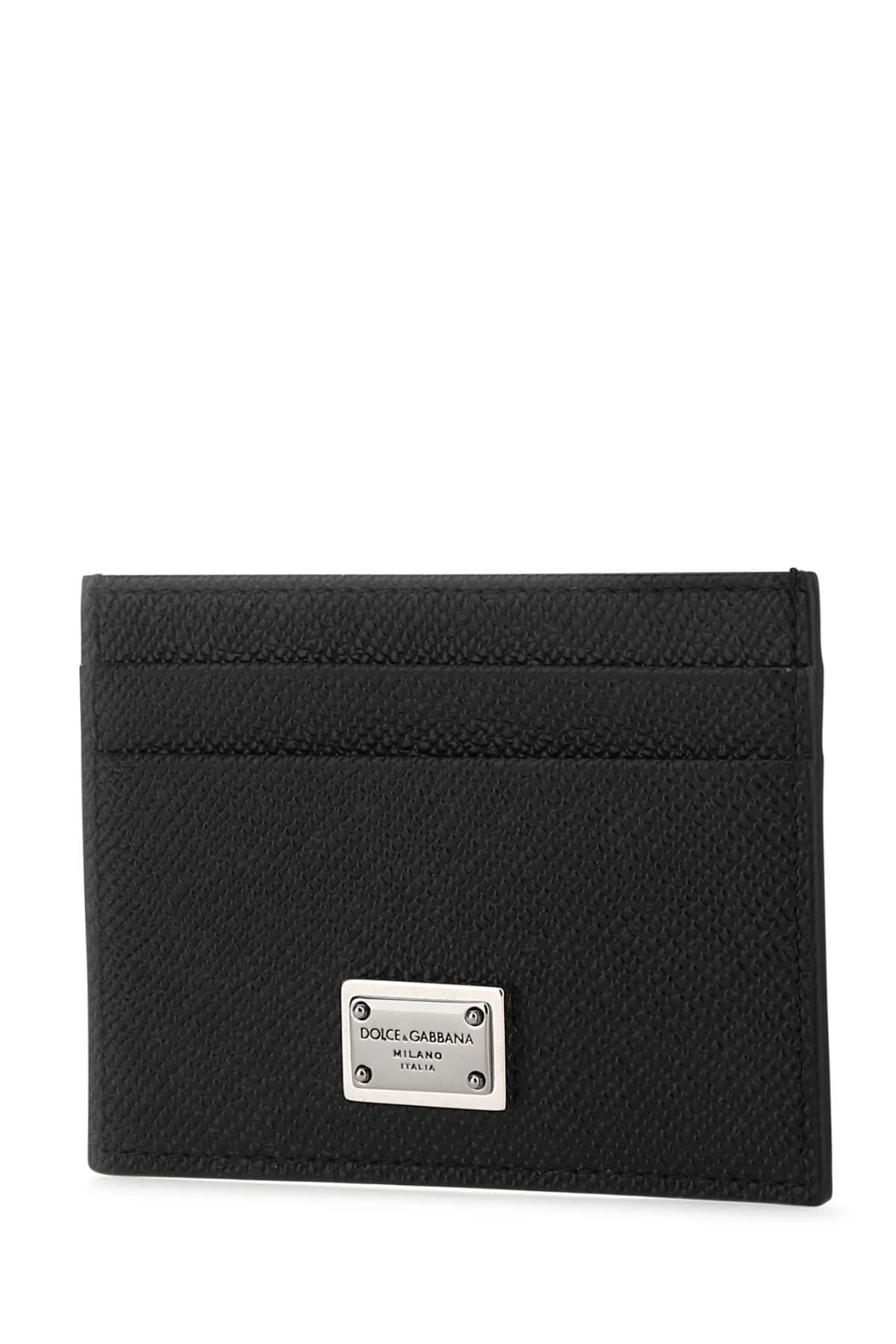 Dolce & Gabbana Men Black Leather Card Holder