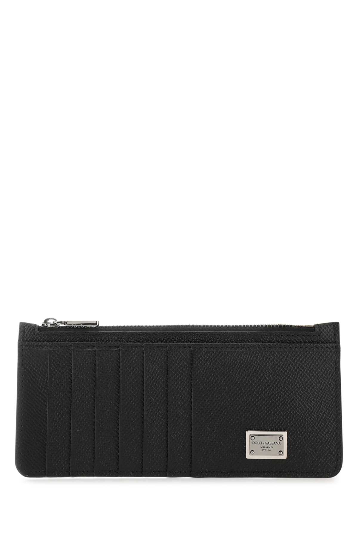 Dolce & Gabbana Men Black Leather Card Holder