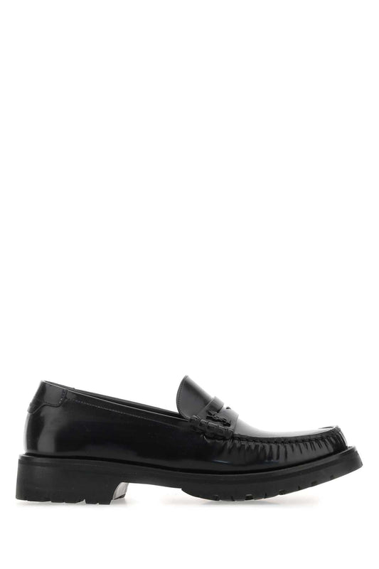 Saint Laurent Women Black Leather Le Loafers Loafers