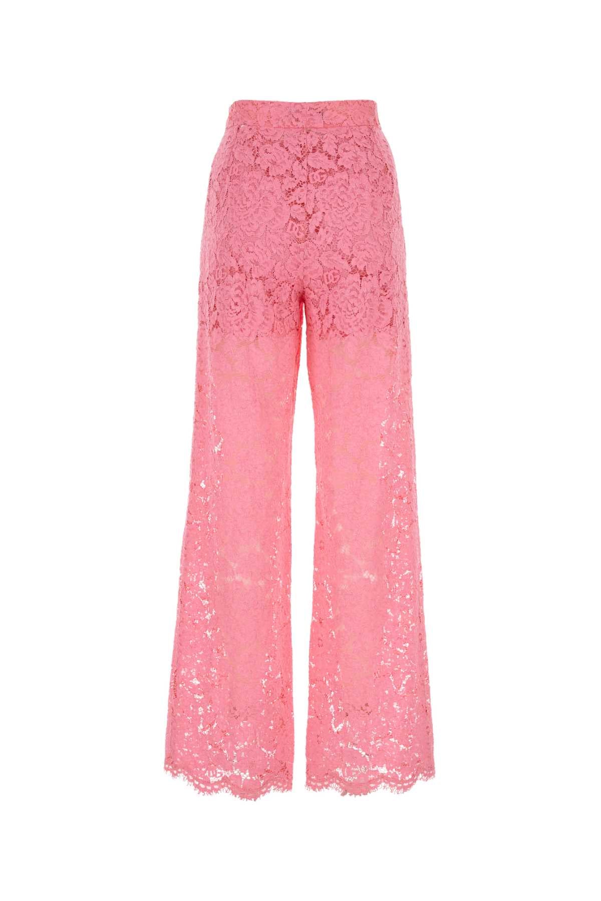 Dolce & Gabbana Women Pink Lace Pant
