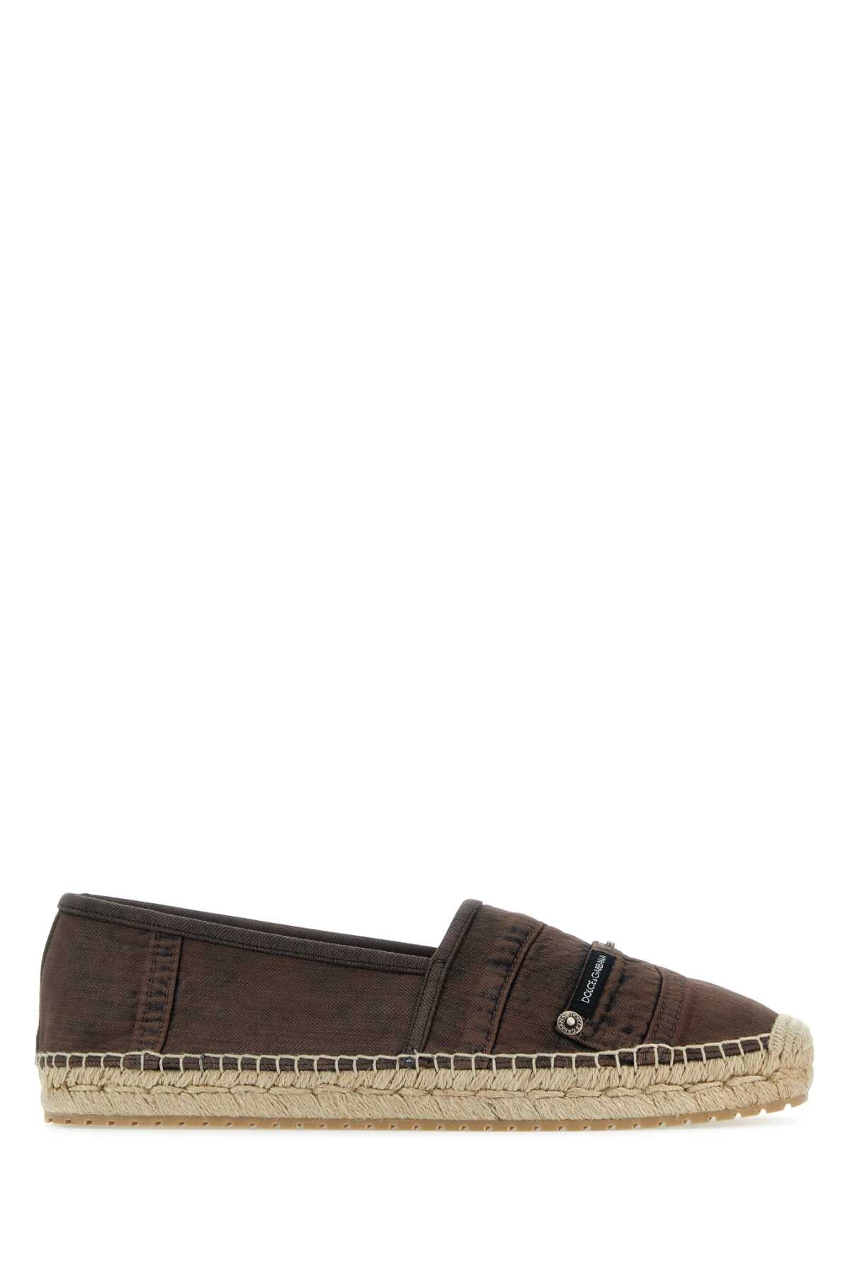 Dolce & Gabbana Men Brown Denim Espadrilles