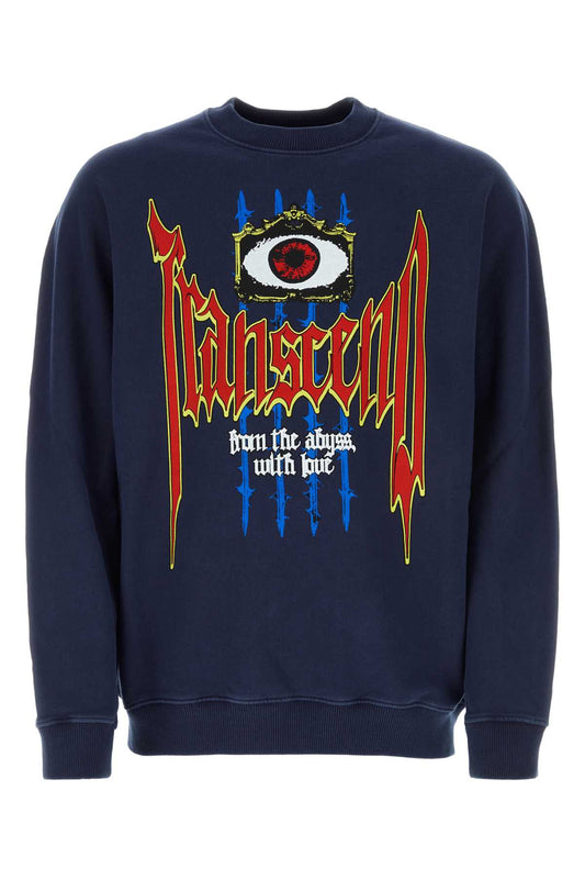 Burberry Men Navy Blue Cotton Oversize Sweatshirt