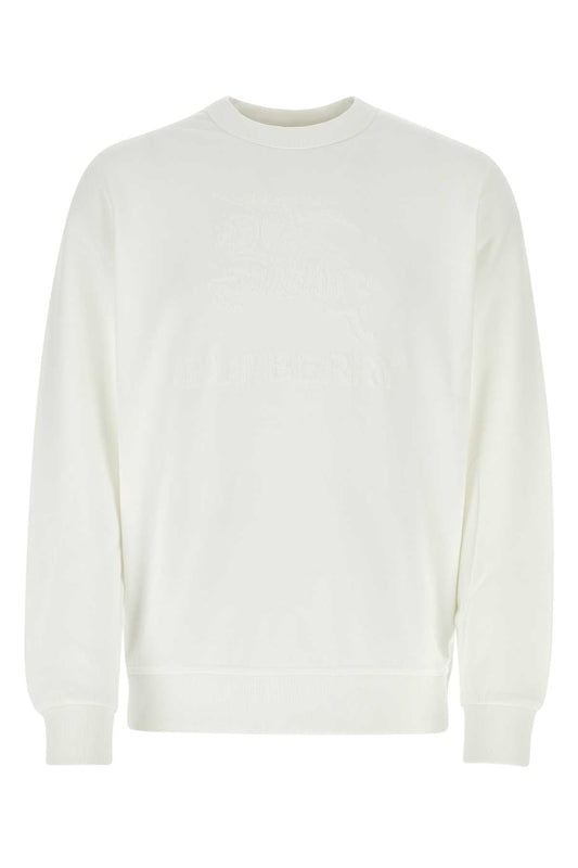 Burberry Men White Cotton Sweatshirt