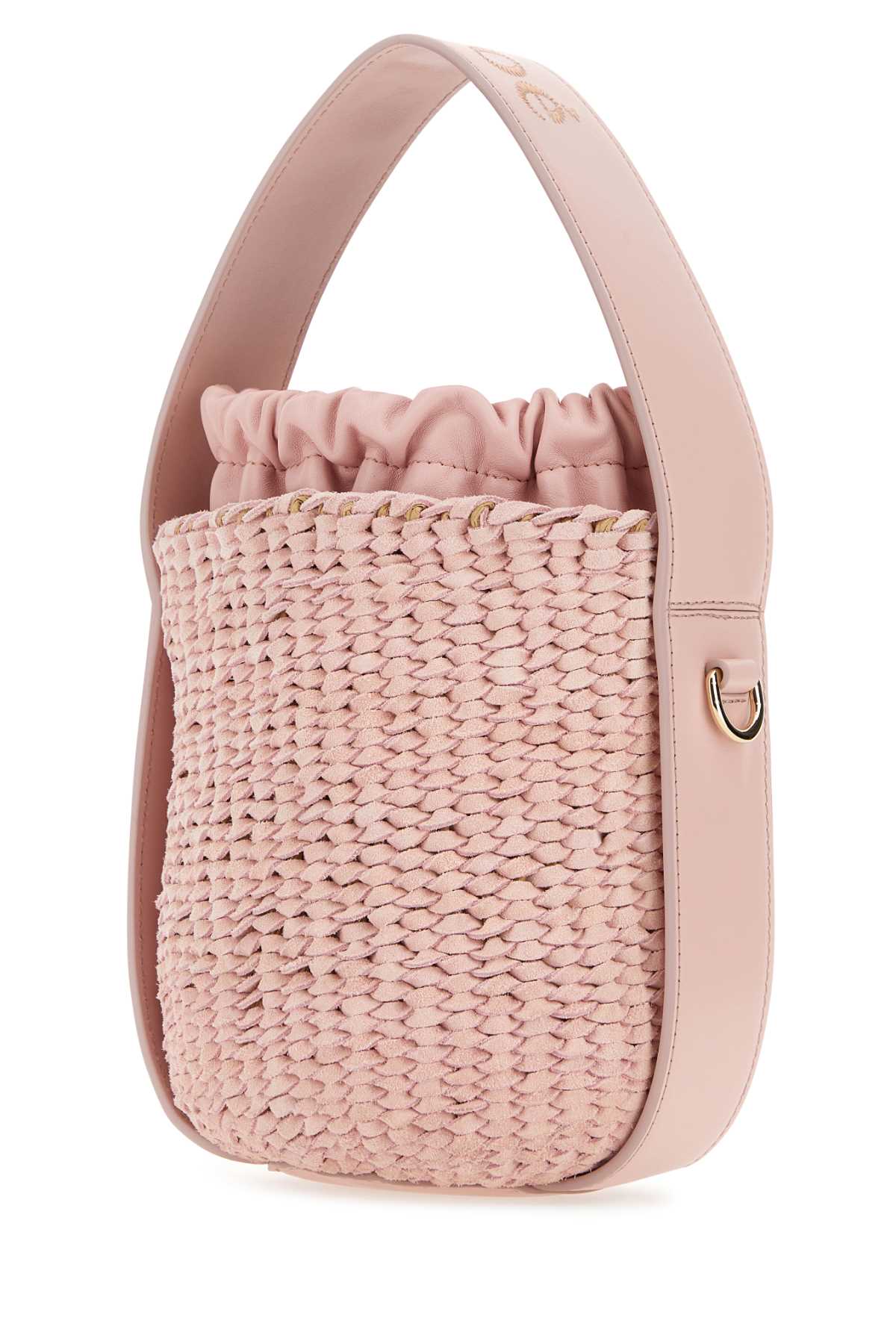 Chloe Women Pink Suede Bucket Bag