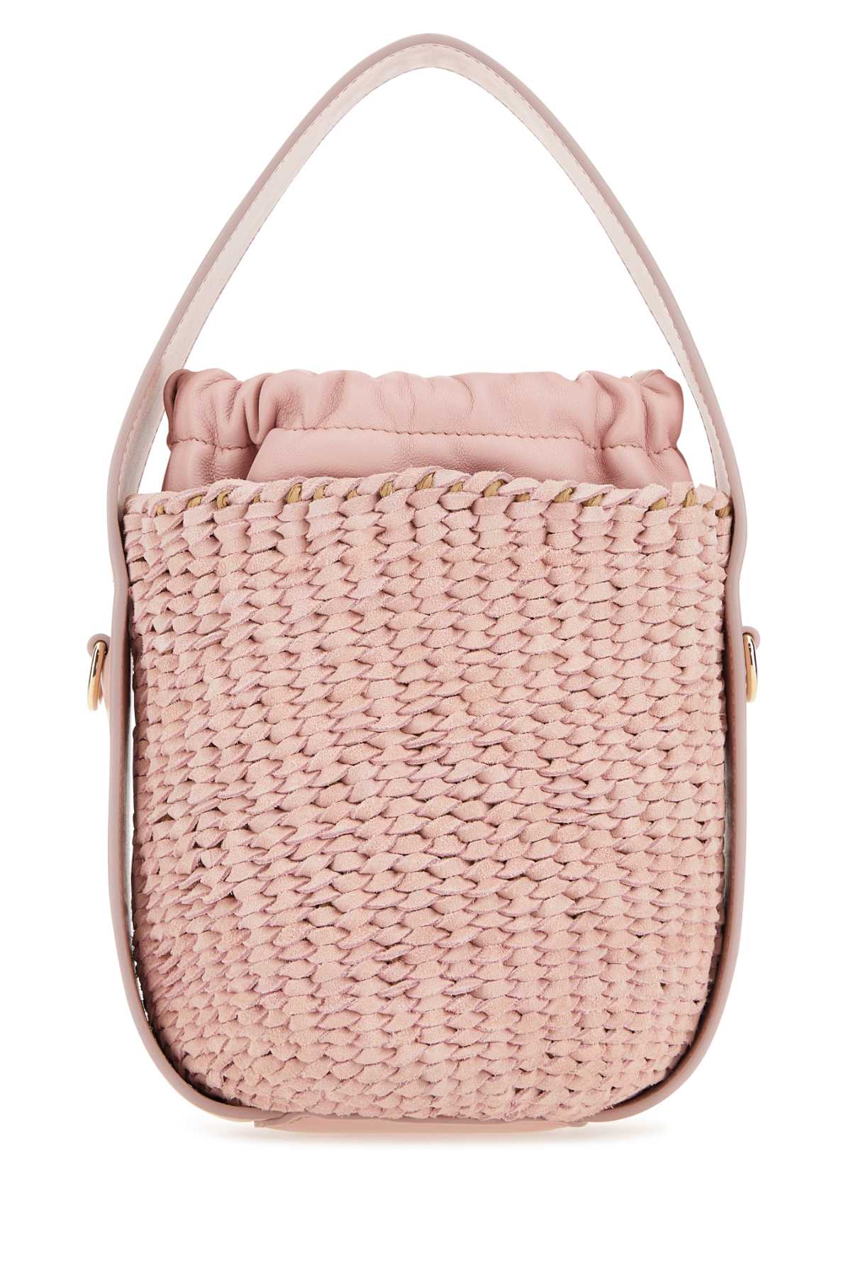 Chloe Women Pink Suede Bucket Bag