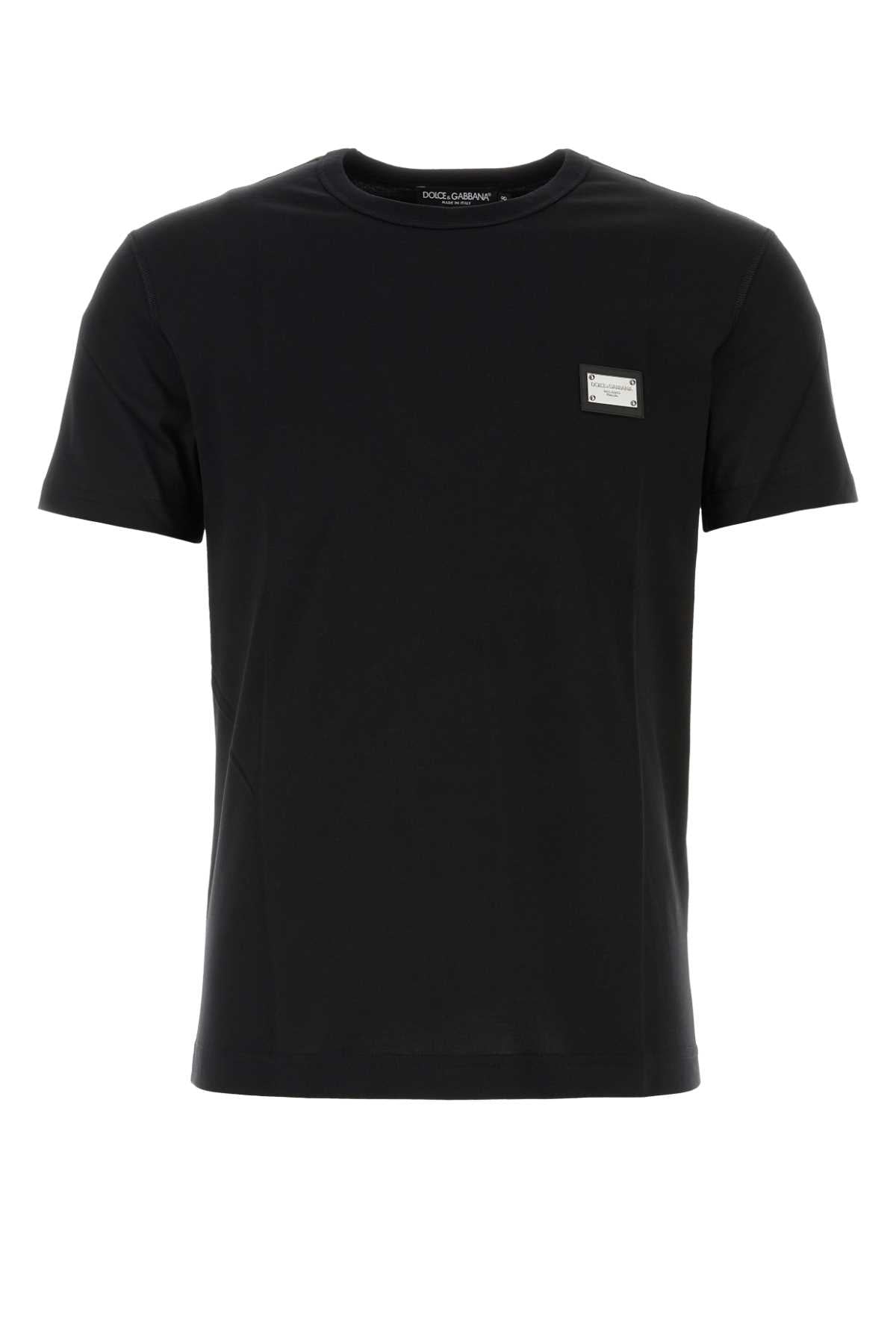 Dolce & Gabbana Men Black Cotton T-Shirt