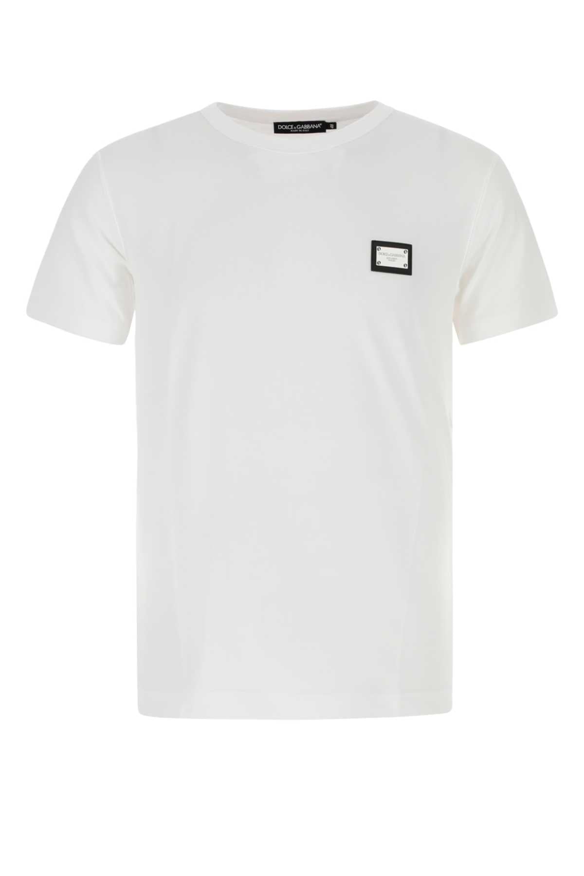 Dolce & Gabbana Men White Cotton T-Shirt