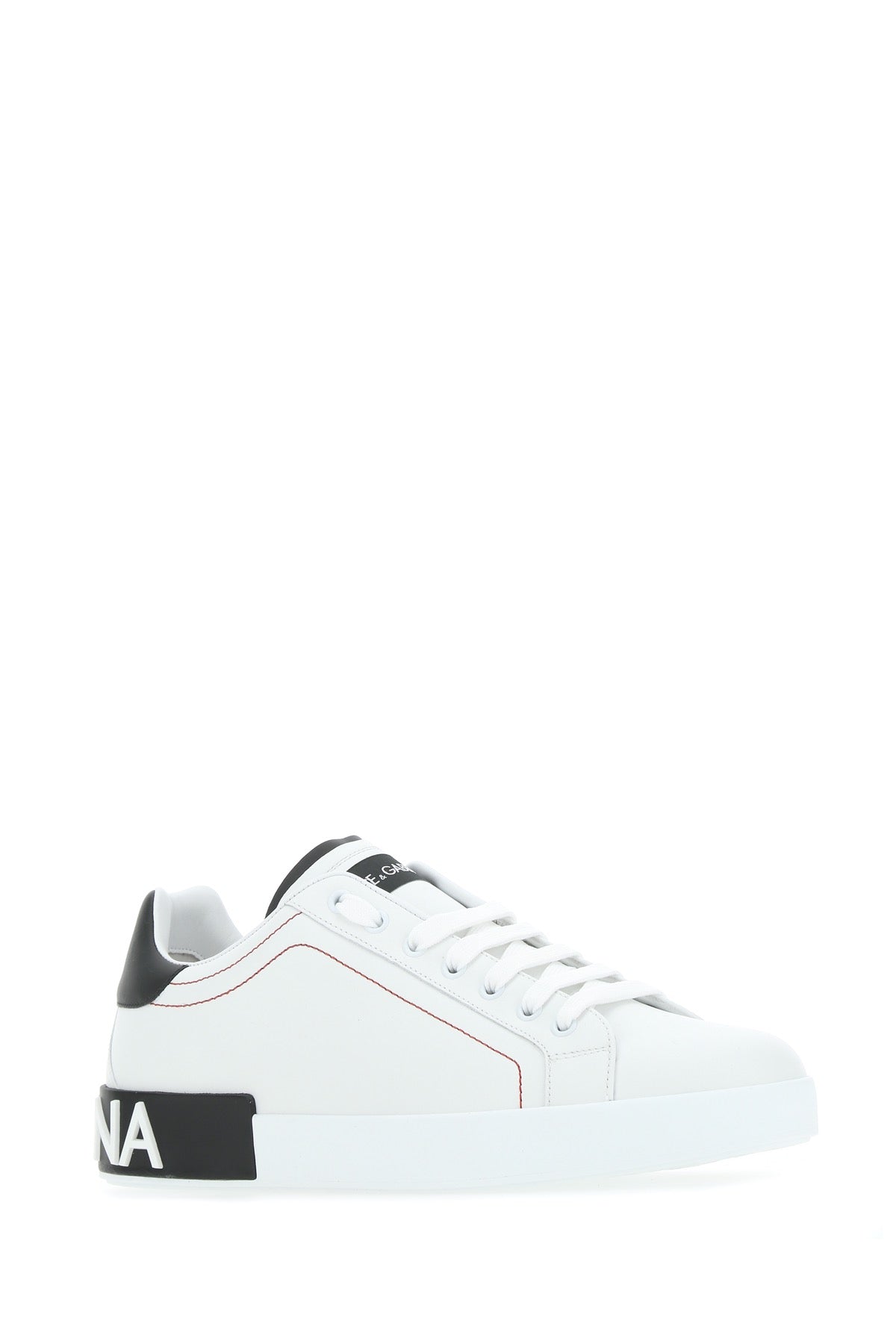 Dolce & Gabbana Men White Nappa Leather Portofino Sneakers