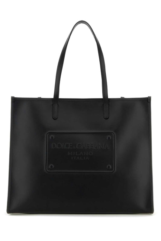 Dolce & Gabbana Men Black Leather Shopping Bag