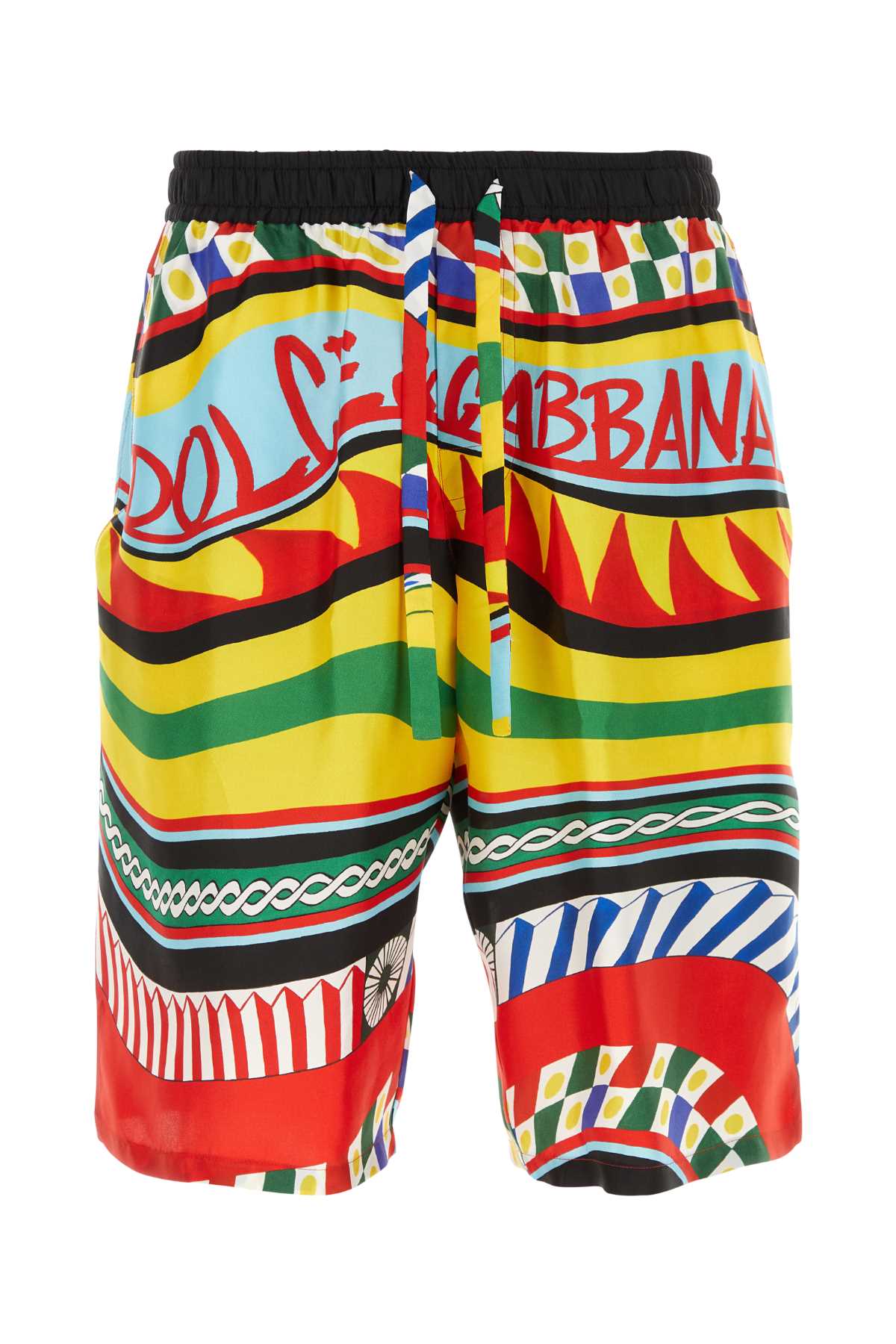 Dolce & Gabbana Men Printed Satin Bermuda Shorts