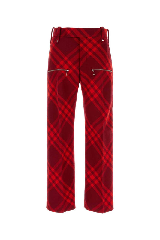 Burberry Men Embroidered Wool Pant