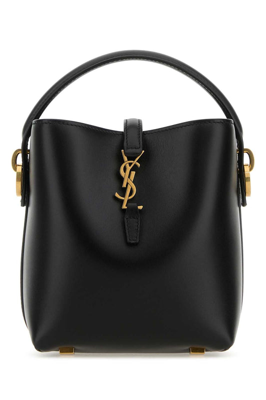 Saint Laurent Women Black Leather Mini Le 37 Bucket Bag