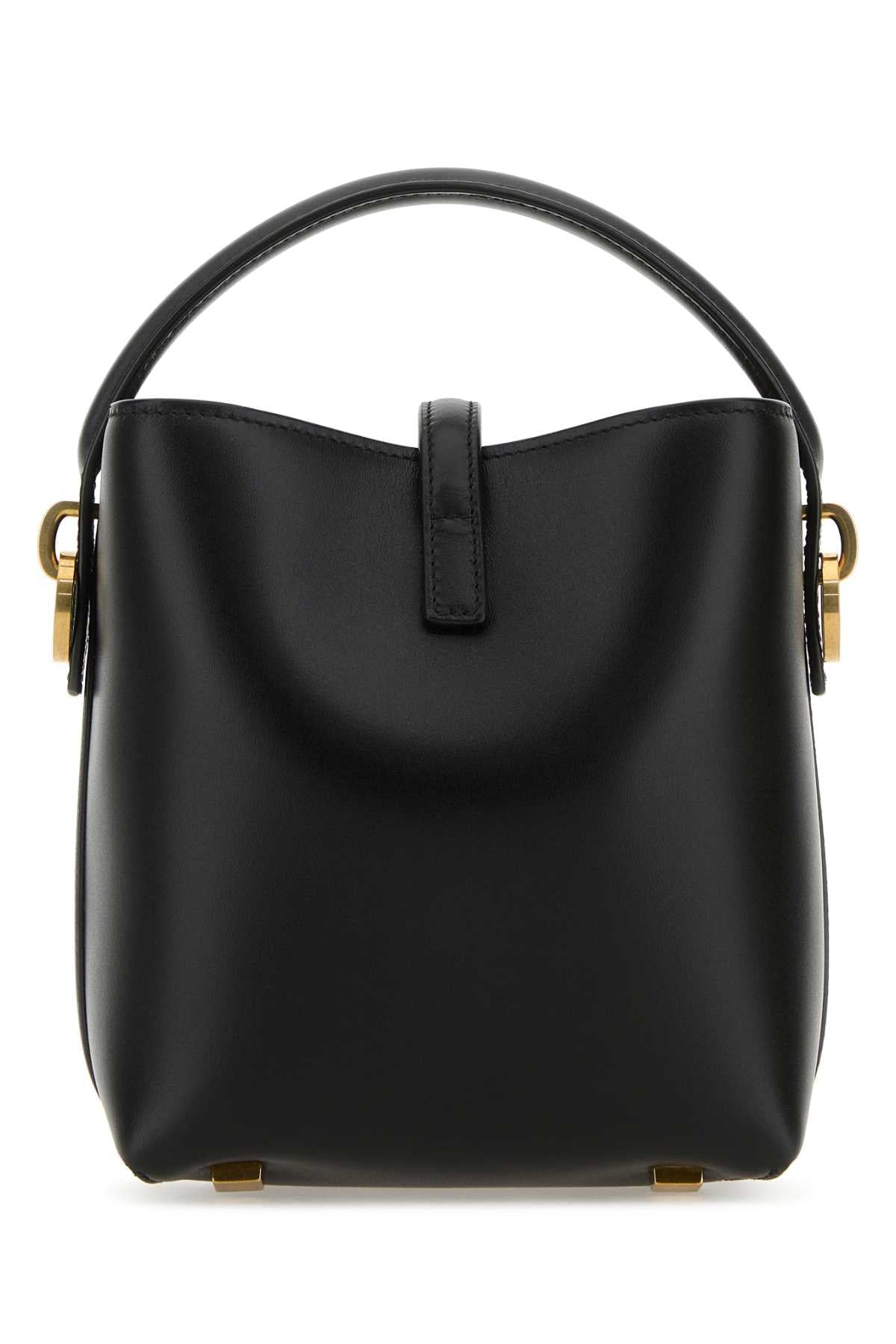Saint Laurent Women Black Leather Mini Le 37 Bucket Bag
