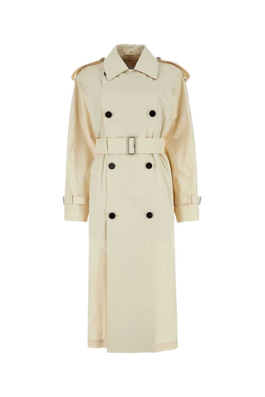 Burberry Women Ivory Gabardine Trench Coat
