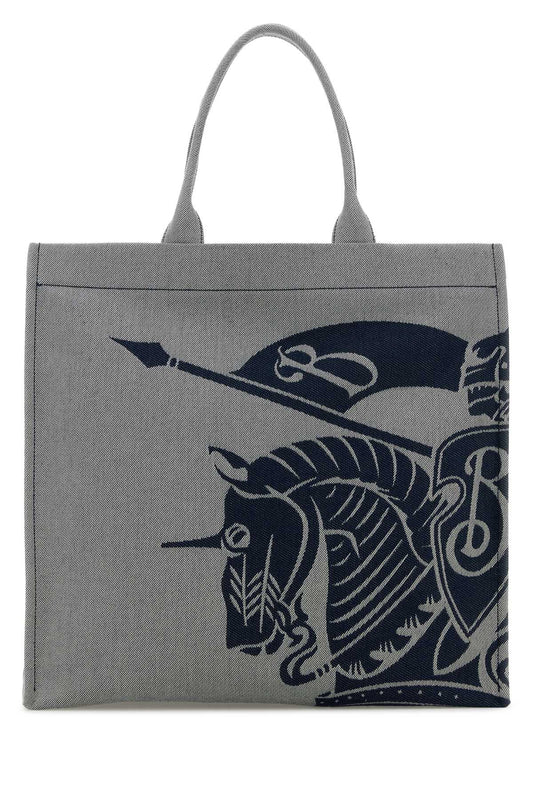 Burberry Men Embroidered Canvas Shopping Bag