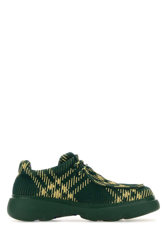Burberry Men Embroidered Fabric Creeper Lace-Up Shoes
